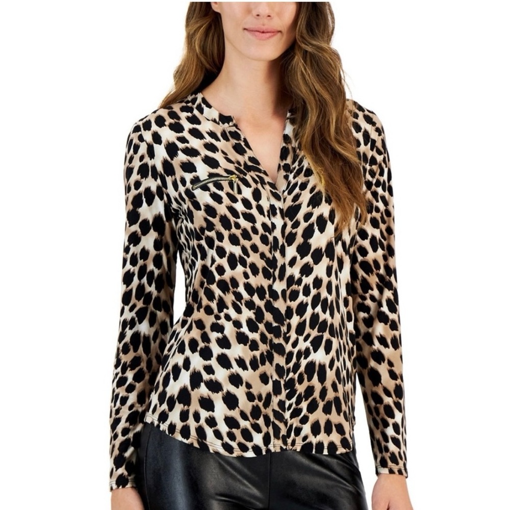 INC International Concepts Leopard Print Blouse